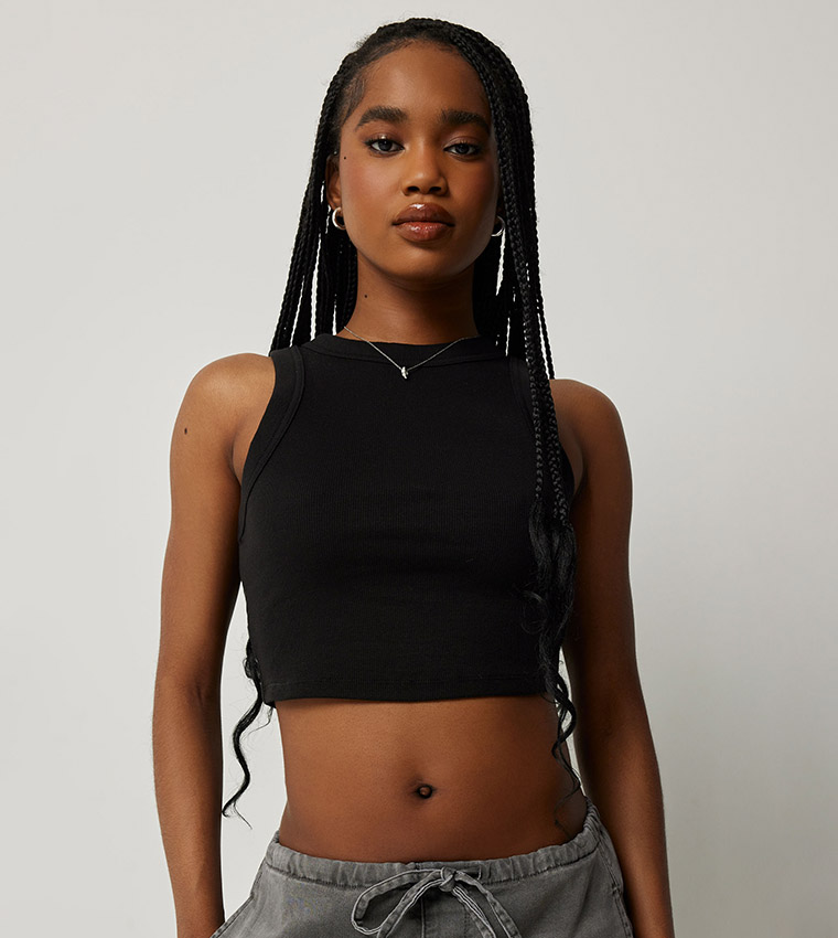 Ribbed Cropped Tank Top