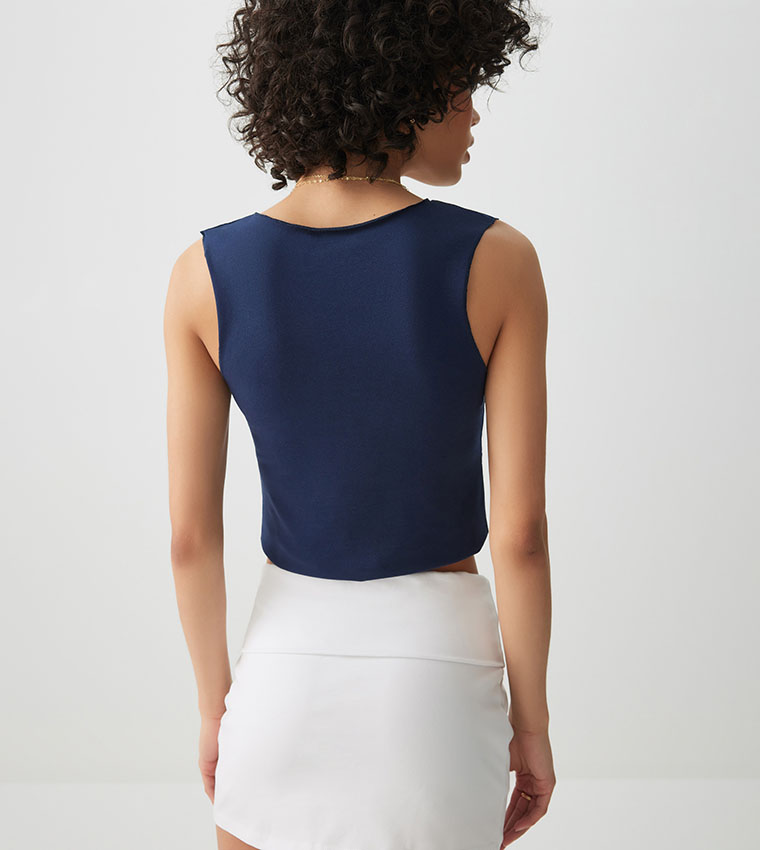 Solid Ruched Crop Top