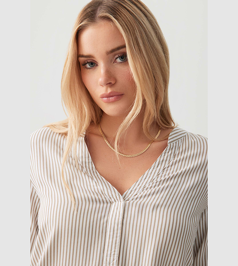 Striped Long Sleeves Top