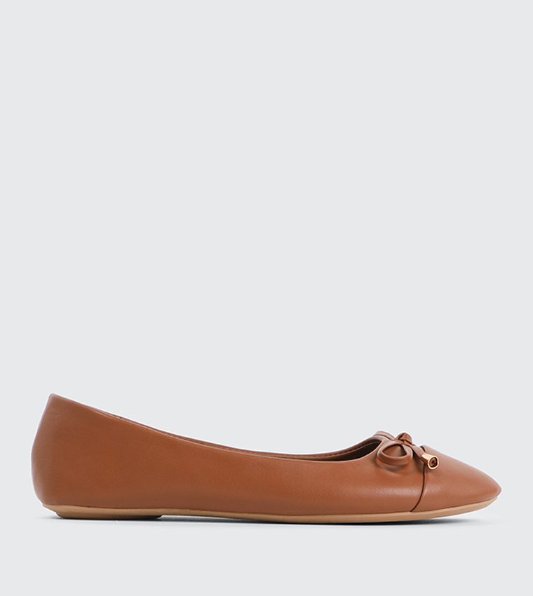Bow Detail Round Toe Ballerinas