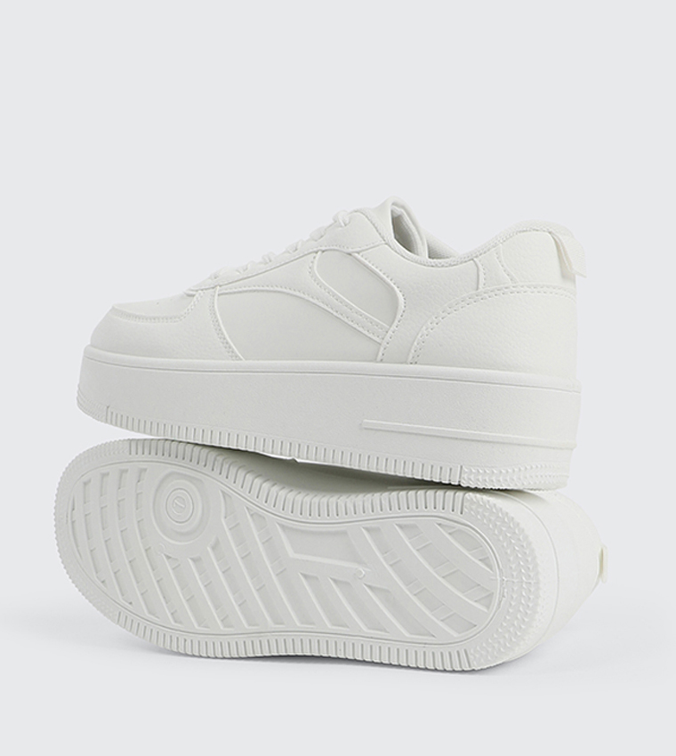 Textured Platform Sneakers with Charm