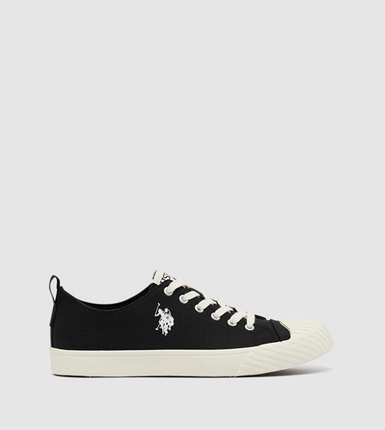 HARISON Logo Detail Lace-Up Canvas Shoes