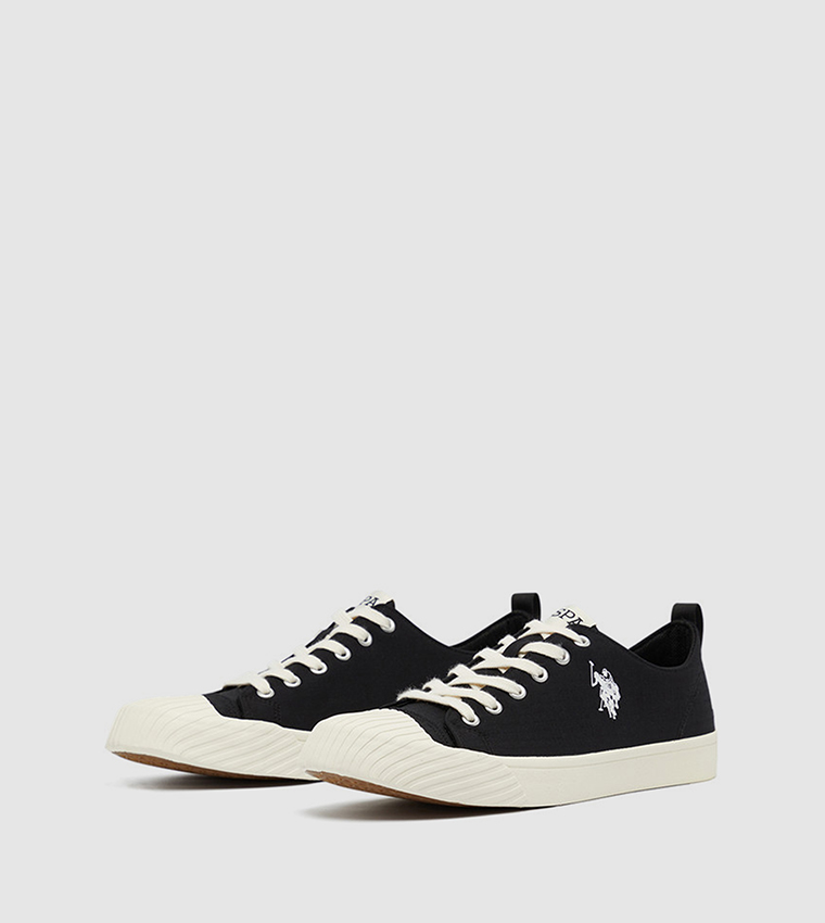 HARISON Logo Detail Lace-Up Canvas Shoes