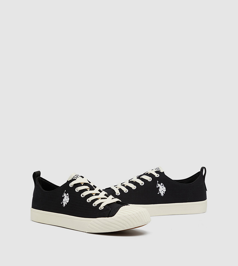 HARISON Logo Detail Lace-Up Canvas Shoes
