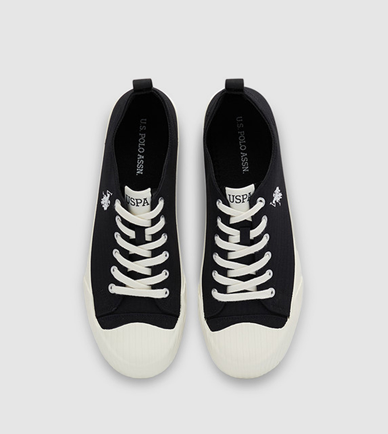 HARISON Logo Detail Lace-Up Canvas Shoes