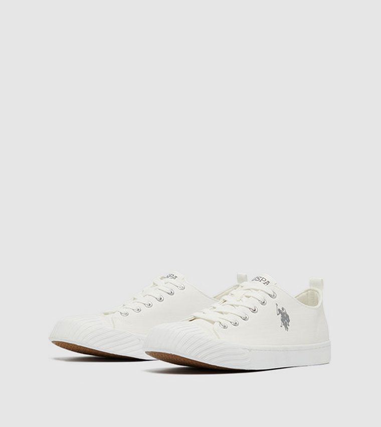 HARISON Logo Detail Lace-Up Canvas Shoes