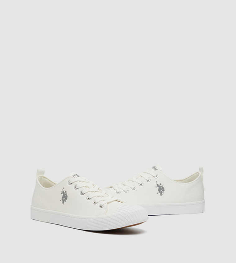 HARISON Logo Detail Lace-Up Canvas Shoes