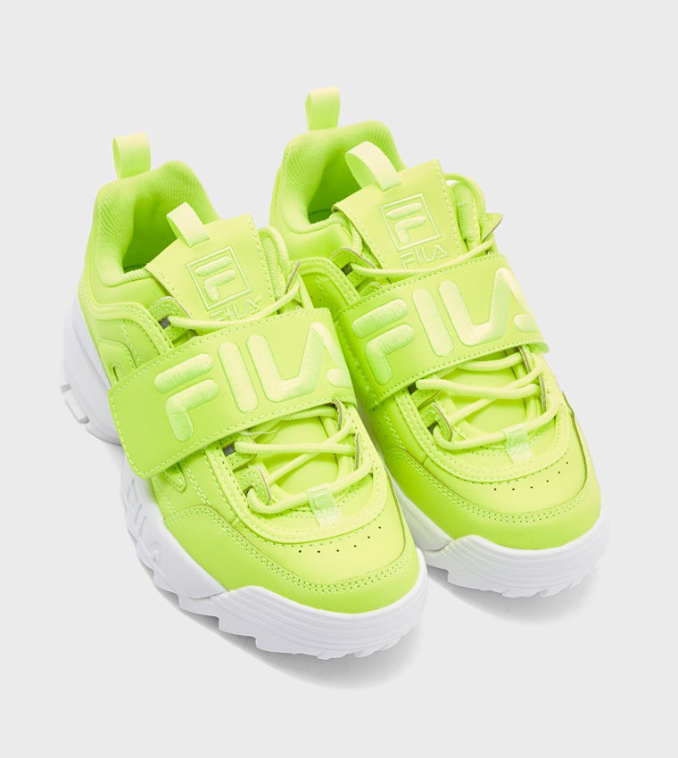 Buy Fila Heritage Disruptor Lace Up Round Toe Sneakers In Yellow 6thStreet Qatar