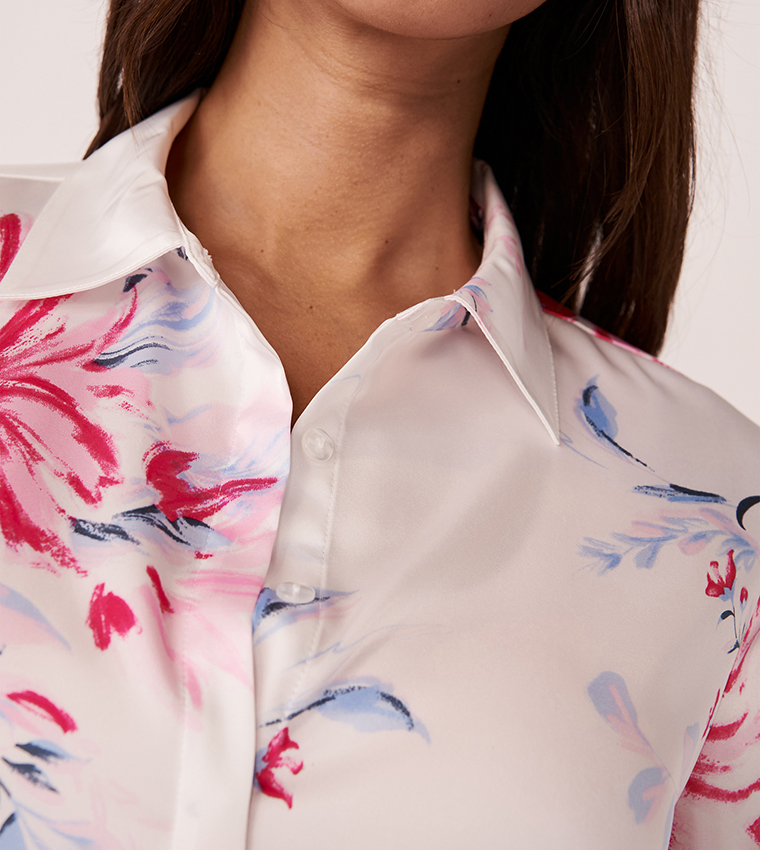 Satin Long Sleeves Button-Down Shirt