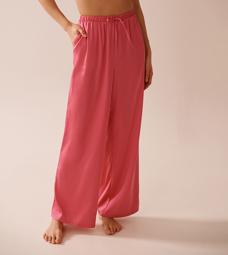 Wide Leg Satin Pyjama Pants