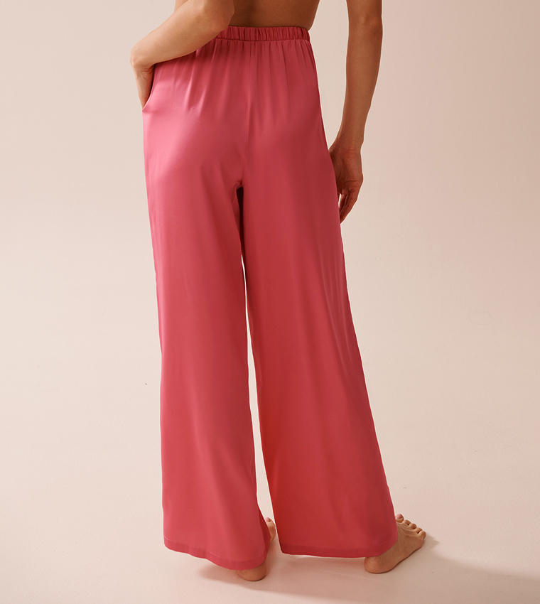 Wide Leg Satin Pyjama Pants
