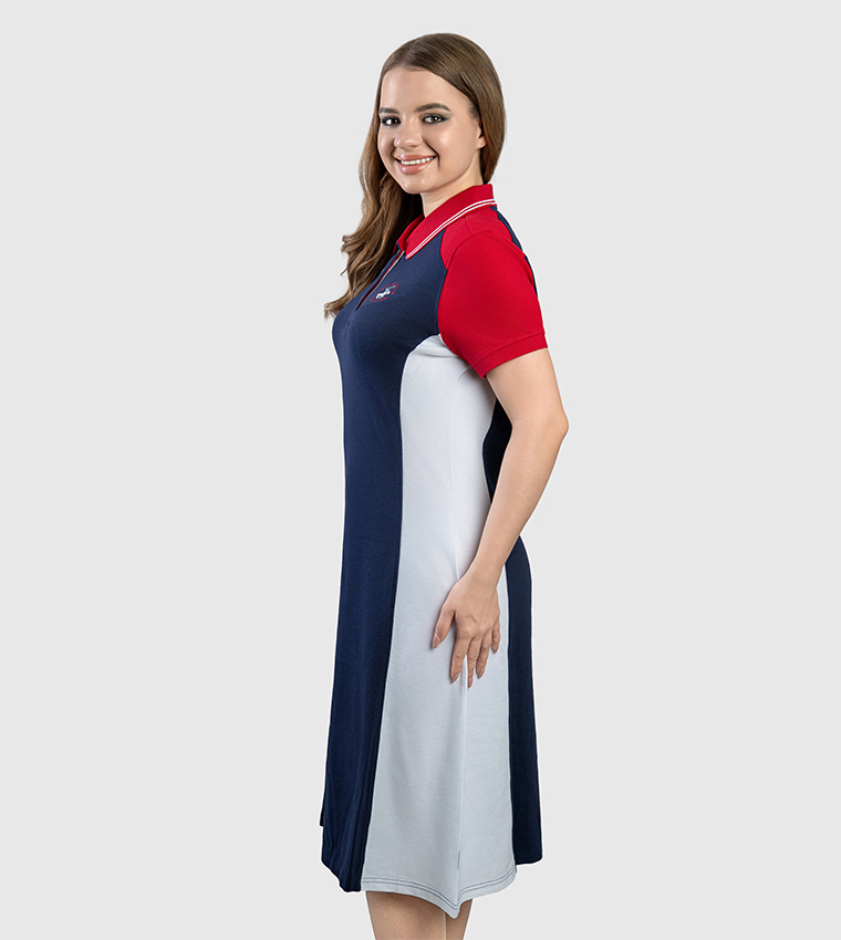 Color Block Short Sleeves T-Shirt Dress