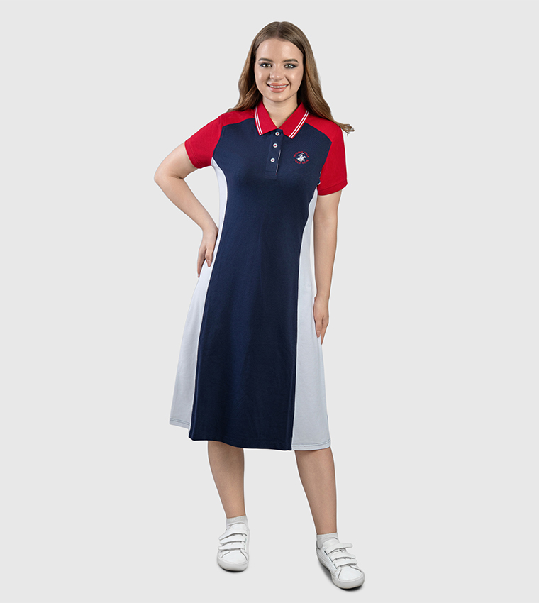 Color Block Short Sleeves T-Shirt Dress