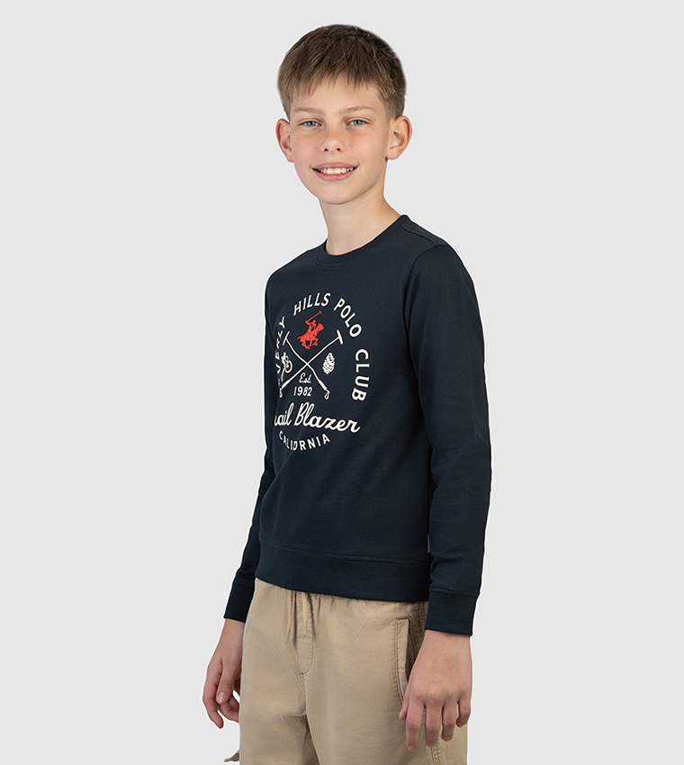 Printed Pop-Over Long Sleeves Sweatshirt