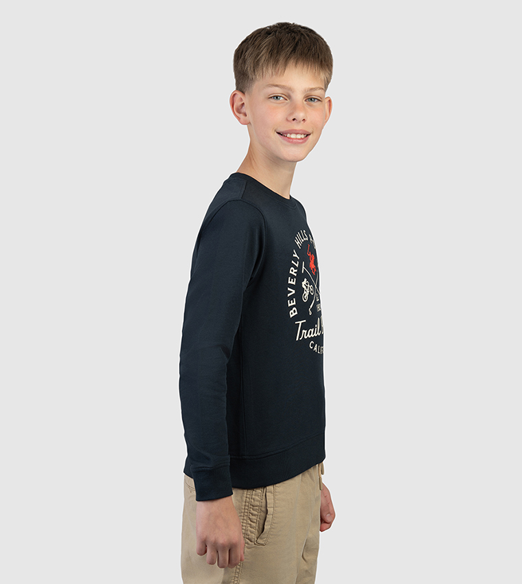 Printed Pop-Over Long Sleeves Sweatshirt