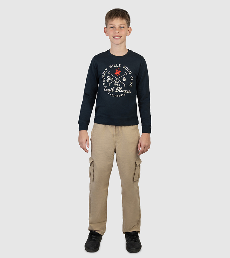 Printed Pop-Over Long Sleeves Sweatshirt