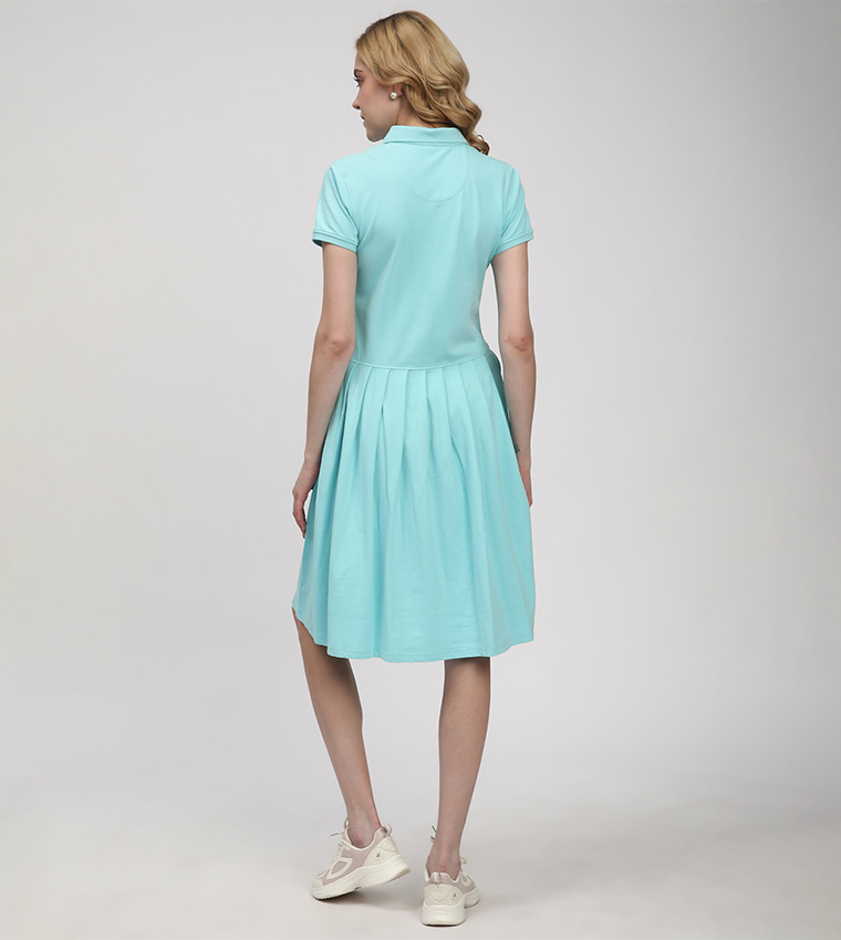 Logo Embroidered Short Sleeves Polo Dress