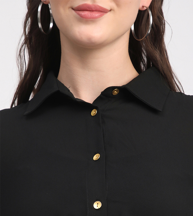 Belted Long Sleeves Midi Dress
