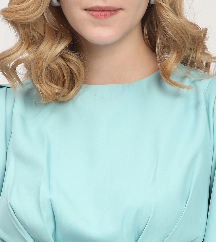 Solid Belted Long Sleeves Shirt Dress