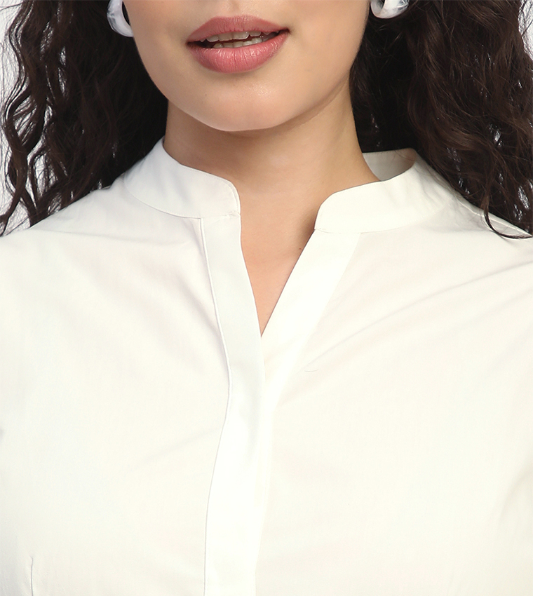 فستان ميدي بحزام وأكمام ٣/٤  