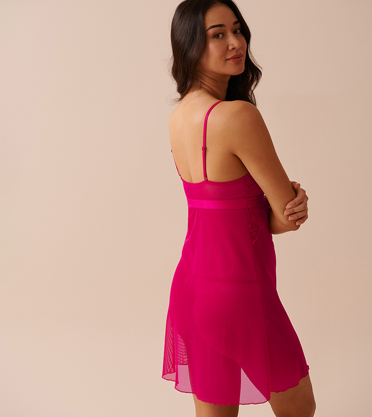 Scalloped Lace and Mesh Nightie