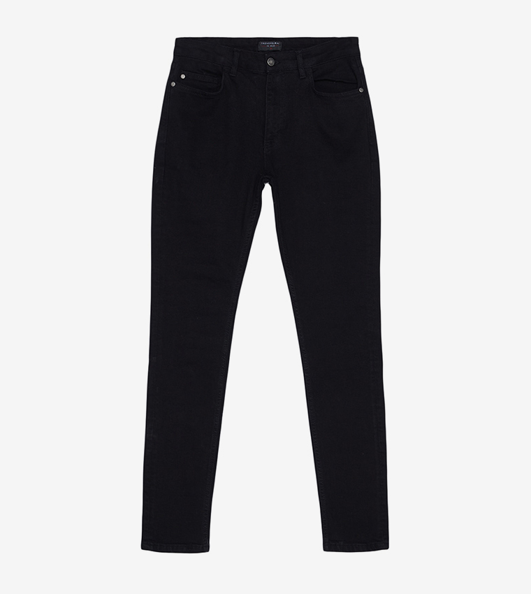Skinny Fit Button Closure Jeans