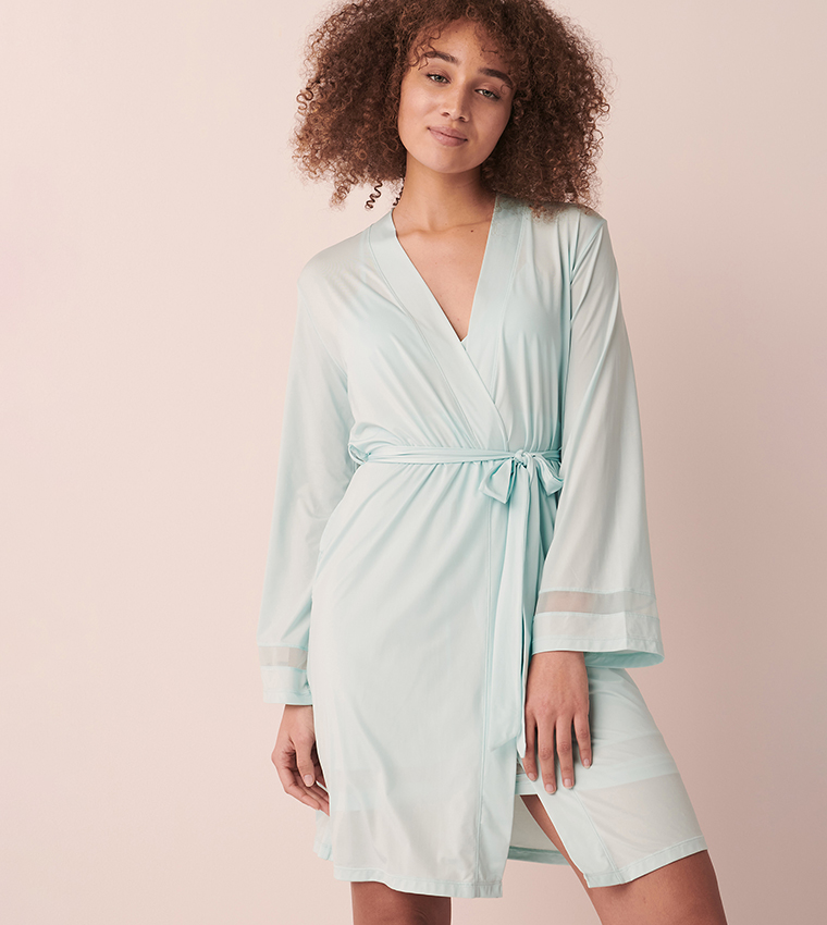 Mesh Detail Night Robe