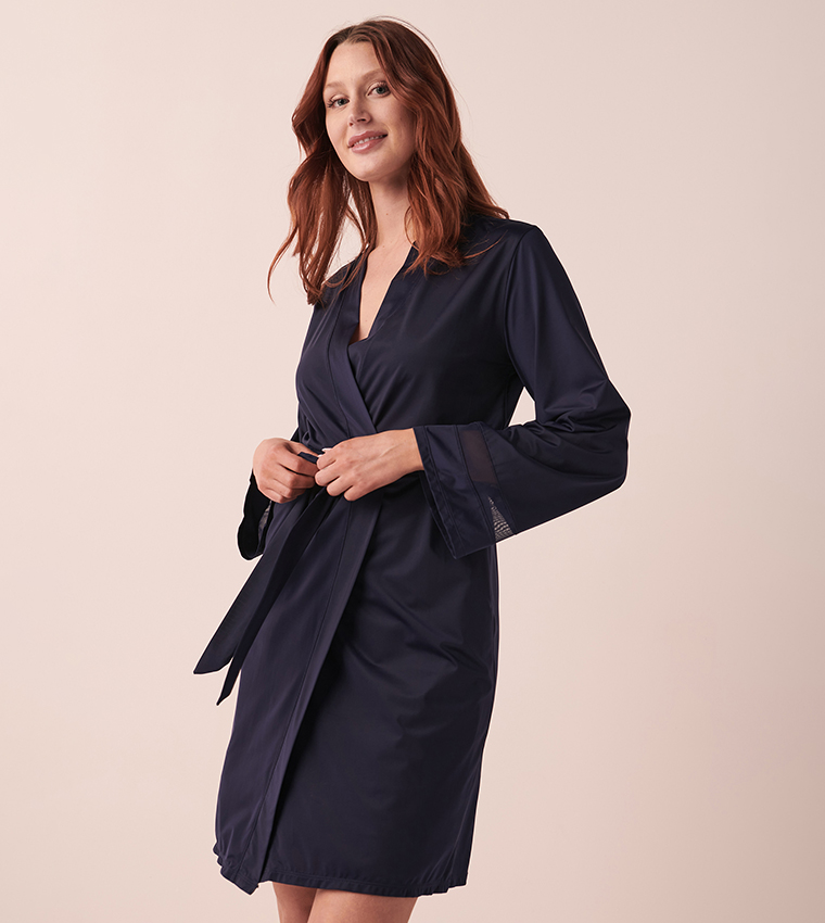 Mesh Detail Night Robe