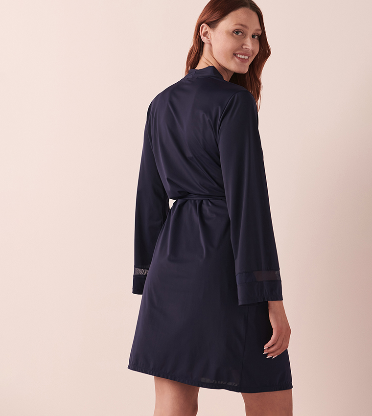 Mesh Detail Night Robe