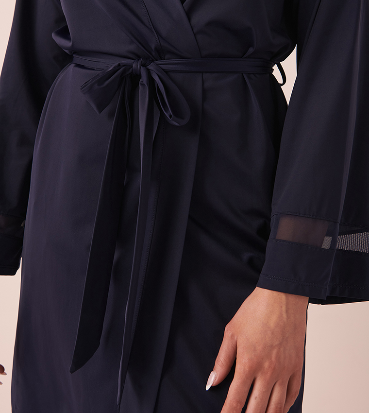 Mesh Detail Night Robe