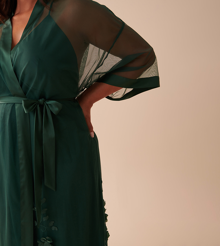 slim fit dress slacks Phase Eight Size 18 Chic Apple Green Brocade Bow Front Dress – Want that  Dress main image 0