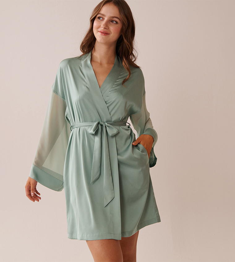 Chiffon and Satin Kimono
