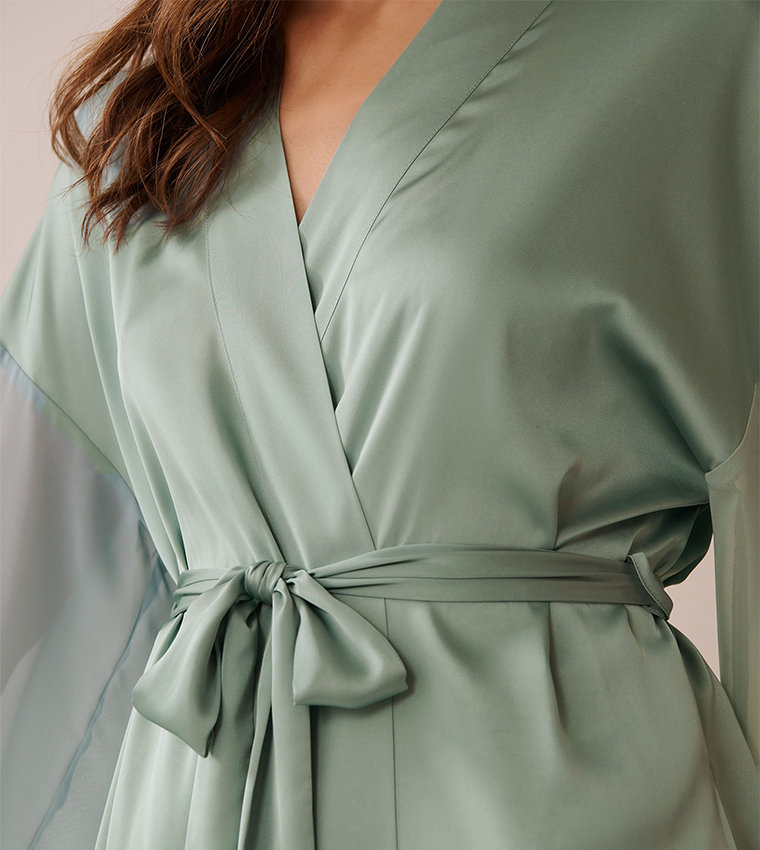 Chiffon and Satin Kimono