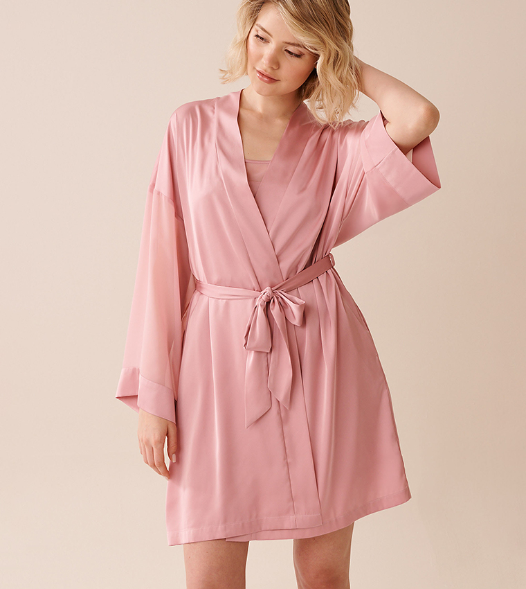 كيمونو ساتان وشيفون 