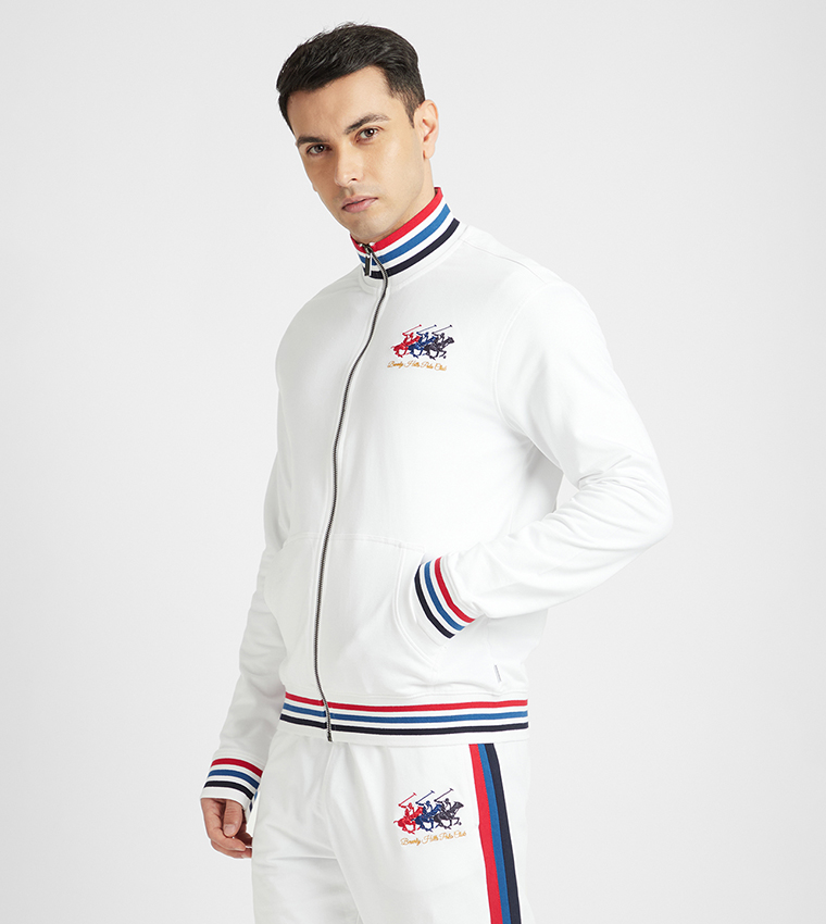 Contrast Tipping High-Neck Jacket