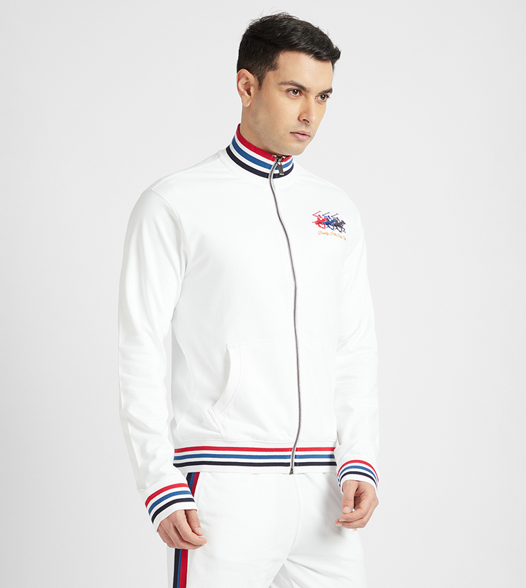 Contrast Tipping High-Neck Jacket