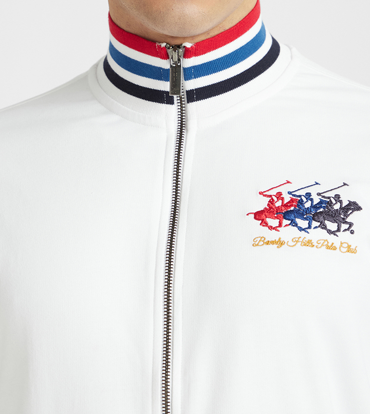 Contrast Tipping High-Neck Jacket