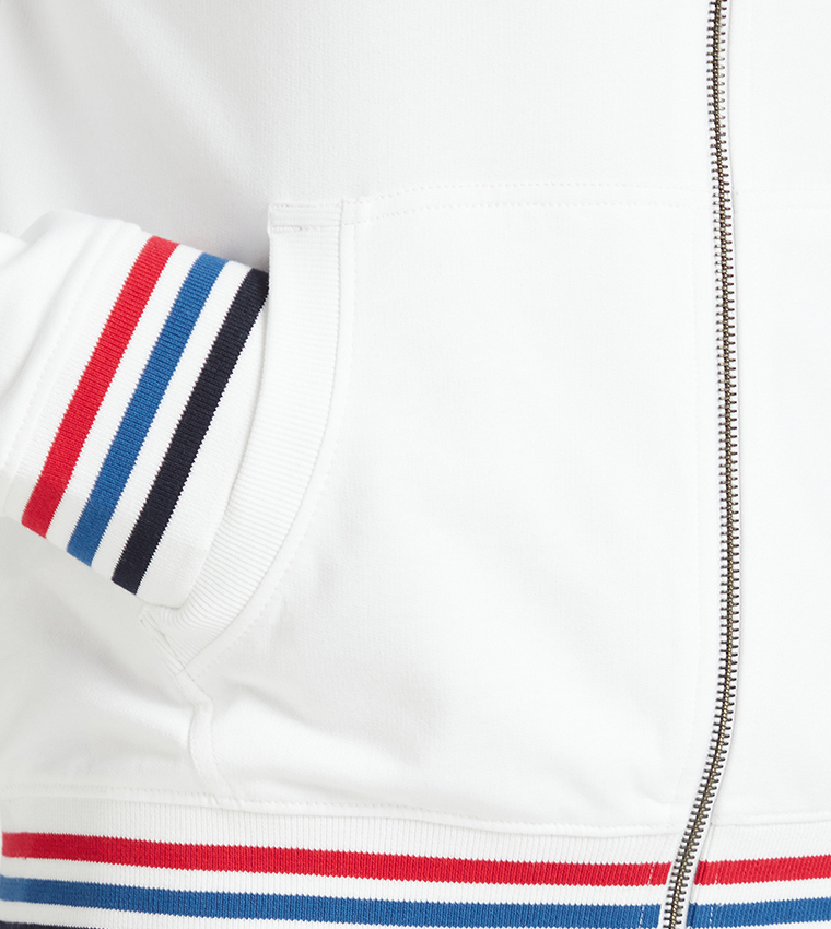 Contrast Tipping High-Neck Jacket