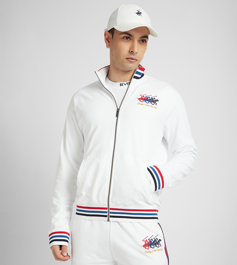 Contrast Tipping High-Neck Jacket