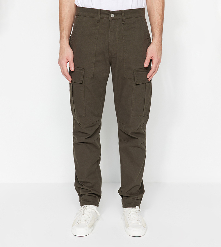 Button Closure Cargo Pants