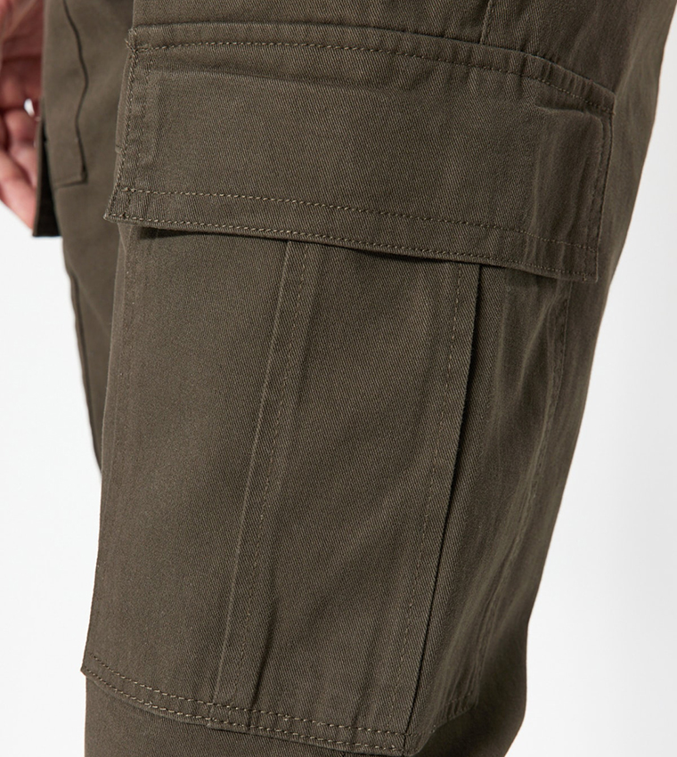Button Closure Cargo Pants