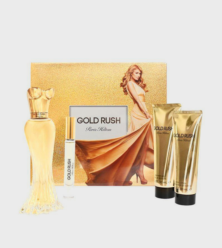 طقم قولد رش - 100 مل عطر مركز + 10 مل عطر مركز + 90 مل لوشن للجسم + 90 مل جل استحمام