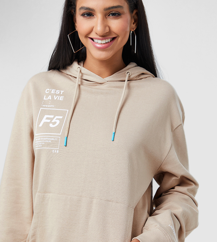 Hoodie With Logo Print Detailing 