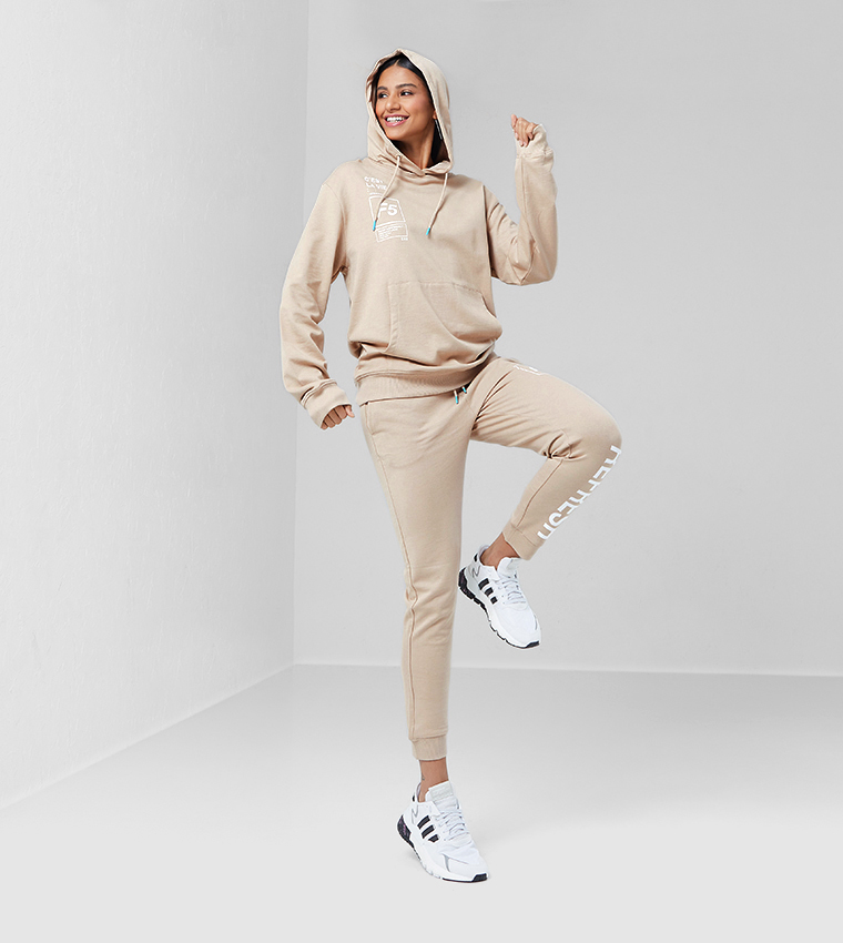 Hoodie With Logo Print Detailing 