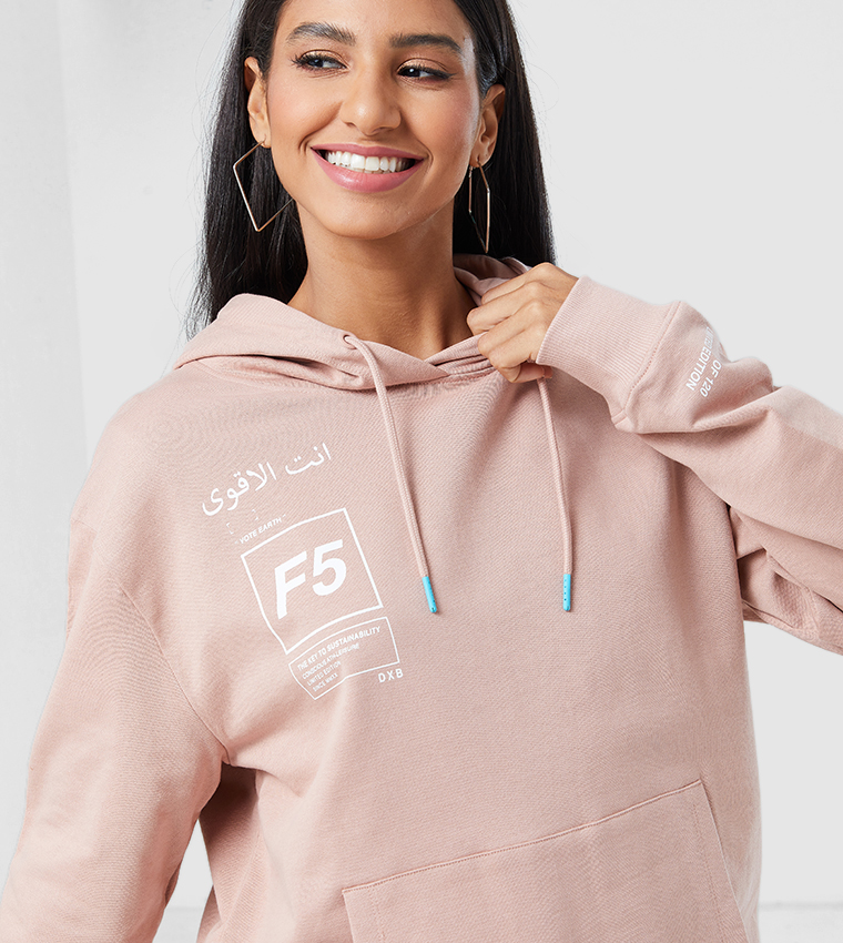 Hoodie With Logo Print Detailing 
