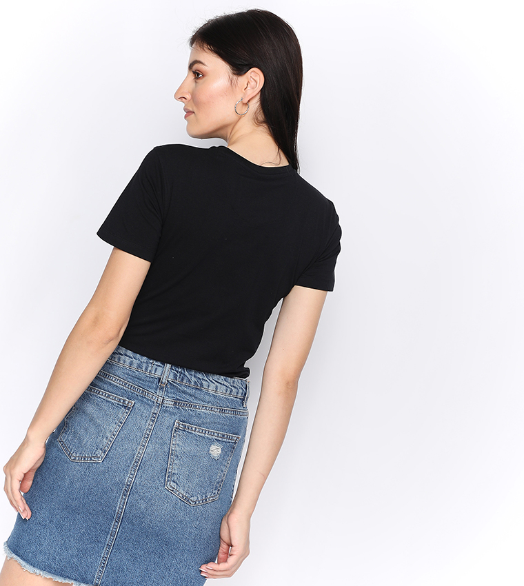 Logo Embroidered Short Sleeve T-Shirt - Black BP L1365