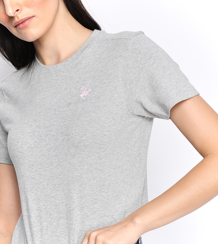 Logo Embroidered Short Sleeve T-Shirt - Grey BP L1365