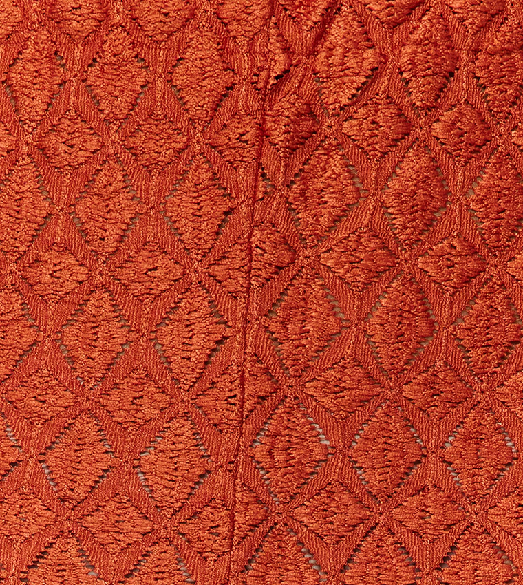 Patterned Elastic Waist Wide Leg Pants