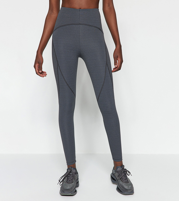 Nike Leggings - Gray - High Waist - Trendyol