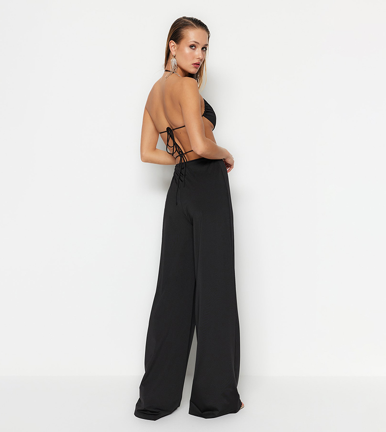 Buy Trendyol Cut Out Detail Strappy Jumpsuit In Black 6thStreet Oman